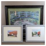 3- MODERN FRAMED UNDER GLASS PRINTS