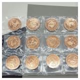 ALL 12 ZODIAC SIGNS ON 12 COPPER 1 OUNCE ROUNDS