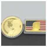 GOLD LAYERED TRUMP MEDALLION & BAR