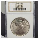 1922 NGC MS64 PEACE SILVER DOLLAR