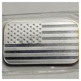 AMERICAN FLAG 1 OZ FINE SILVER BAR UNITED WE