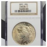 NGC 1922 MS64 PEACE SILVER DOLLAR