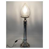 Vintage Candlestick Style Lamp , Nickel Finish