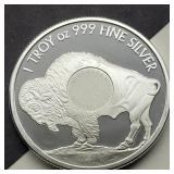 1 TROY OZ FINE SILVER ROUND BUFFALO INDIAN HEAD