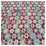 HAND QUILTED & SEWN QUILT 63" x 69"HAS SOME