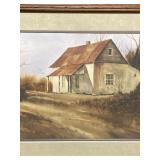 ORIGINAL WATERCOLOR OLD FARM HOUSE CARL E. CORLEY