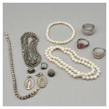 STERLING SILVER & PEARL JEWELRY