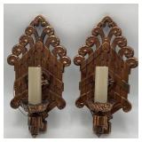 Pair Early 1900ï¿½s Cast Wall Sconces, Restored