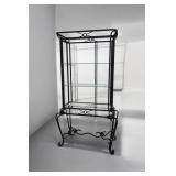 Tall Metal Frame Glass Shelf Display Unit