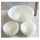 Milk glass, serving bowls