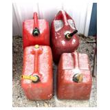 4 large plastic gas jugs