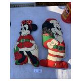 Vintage Mickey Mouse Santa & Minnie Dolls