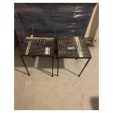 (2) Metal Frame Side Tables approx 16" x 12.5"