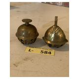 (2) Brass Indian Elephant Claw Bell