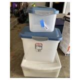 (3) Plastic Storage Totes