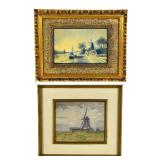 Dutch School Windmill Scenes Paintings