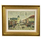 H. Zbigniew Wolff- Warsaw Square View Oil Painting