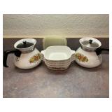 VTG Corning Ware Tea Pots & Petite Dishes