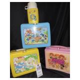 3 VTG LUNCHBOXES SMURFS+CABBAGE PATCH+HUGGA BUNCH