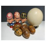 VTG Japanese Egg Cups & Hand Painted Egg Shells &