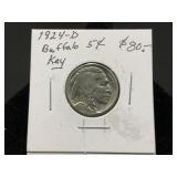 1924-D Buffalo Nickel-Key Date!