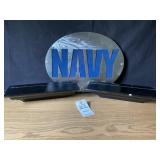 Metal NAVY Sign & 2 Floating Shelves