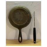 Cast Iron Skillet - No. 3, 6 5/8in & Ice Pick