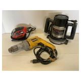 Power Sander, Router, and Power Drill