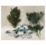 Peacock Ornaments, Feathers & Picks