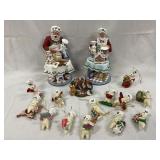 Danbury Mint Mr & Mrs Claus w/Pillsbury Dough Boy