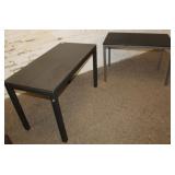 2pc Tables w/ metal legs; 29.5" x 24" x 48" and