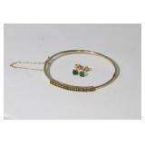 14kt yellow gold Vintage Emerald Bangle Bracelet
