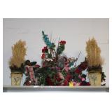Shelf lot; 3 dried flower arrangements