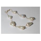 14kt yellow gold Baroque Pearl Necklace with