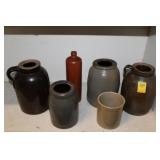 6pc Misc Stoneware/Pottery/crocks, jugs