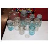 Antique/Vintage Jars; 5 Blue Ball Perfect Mason