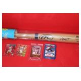 Chipper Jones Signed baseball bat and 4 Chipper