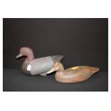 2pc Duck Decoys carved, 15" & 17" long