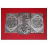 3pc Chinese Zodiak Sign Panel, Tibet Silver