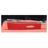 Red Case 2 blade Pocket Knife #R254SS, open 7.5"