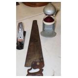 Vintage Stanley Planer #4, Disston Hand Saw,