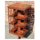 Antique Rotating Bookcase on castors