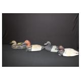 Group of 4 Duck Decoys; Canvas Back, etc