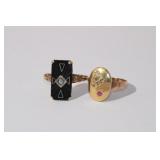 2pc 14kt gold Rings; 5.8 grams total weight,