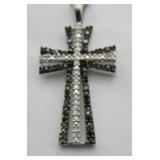 14k white gold 18" Necklace w/ 10k black &