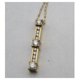 14k Necklace 16" with diamond, past, present,