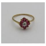 10k Ruby and Diamond Ring Size 6