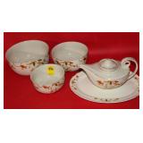 5pc Hall Jewel T China (teapot is missing top