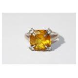 10kt white gold Fantasy Cut Citrine Ring