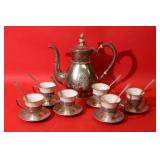 6pc Demitasse Cups & Saucers, Spoons by Gorham